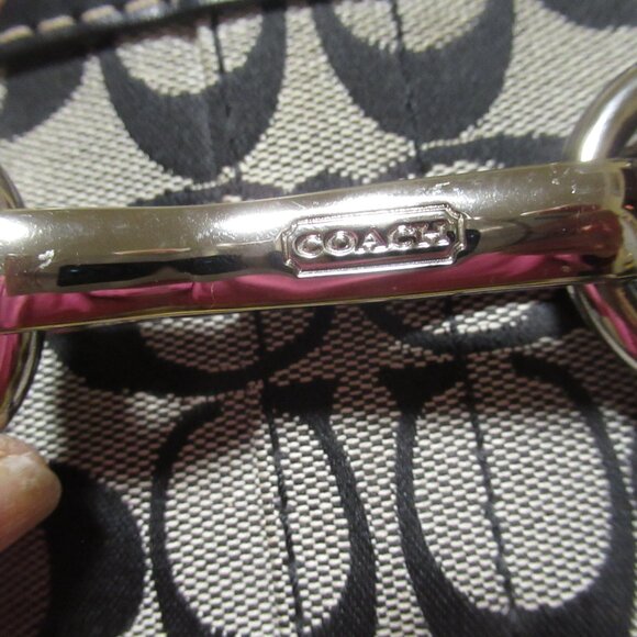 COACH Hampton black signature carryall satchel braided - Picture 9 of 14